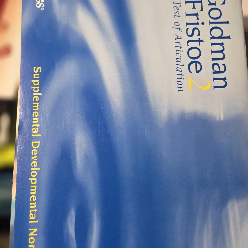 Goldman Fristoe 2 Manual - Blue and Yellow